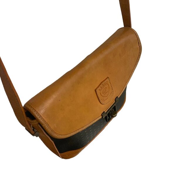 Vintage Grand Lion Leather Two-Tone Front Flap Crossbody Bag - Picture 3 of 8